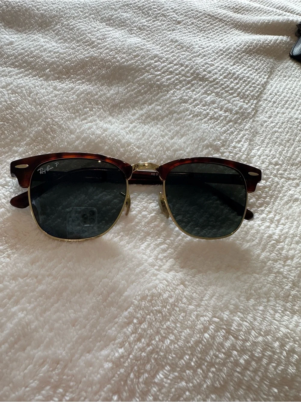 Ray-Ban Clubmaster Polarized Sunglasses - Tortoise & Dark Green Lenses